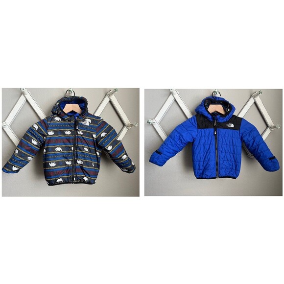 The North Face Toddler Boy’s 12-24 Months? Reversible Puffer Jacket Bears *READ* - Picture 1 of 13